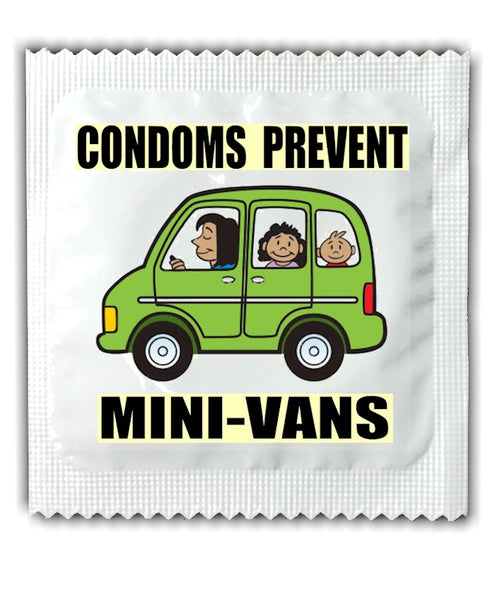 Printed White Foil with Full Color imprint - Mini-Van Condoms