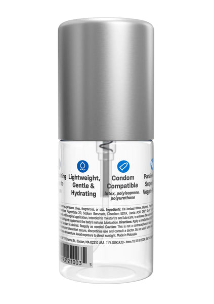 One Oasis personal lubricant back of bottle