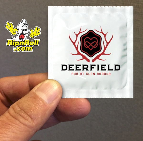 Printed White Foil with Full Color imprint - Deerfield all white foil