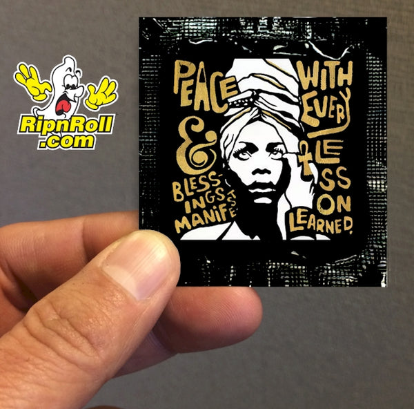 Printed Black Foil with Full Color imprint - Peace