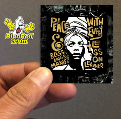 Printed Black Foil with Full Color imprint - Peace