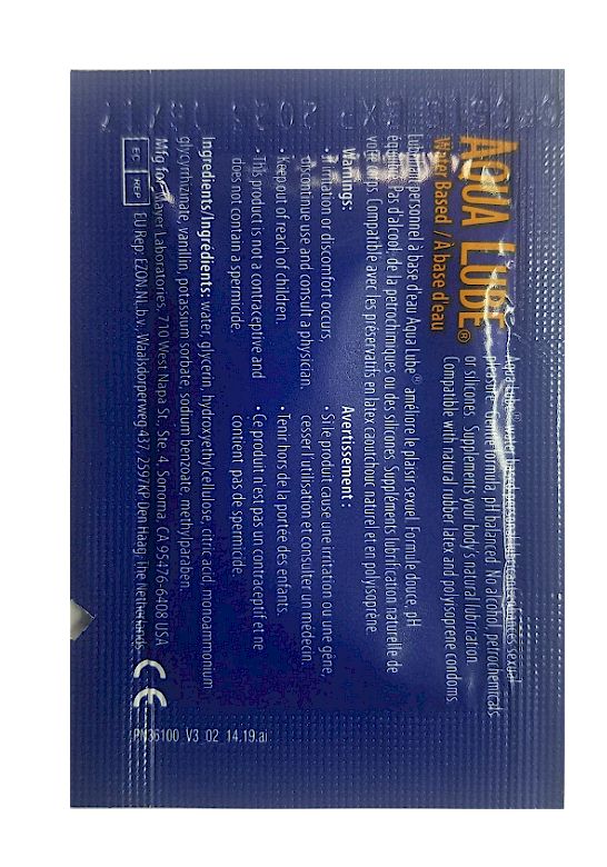 Aqualube Single Use Foil Lubricants - Water Based Aqualube Single Use Foil Lubricants - Water Based