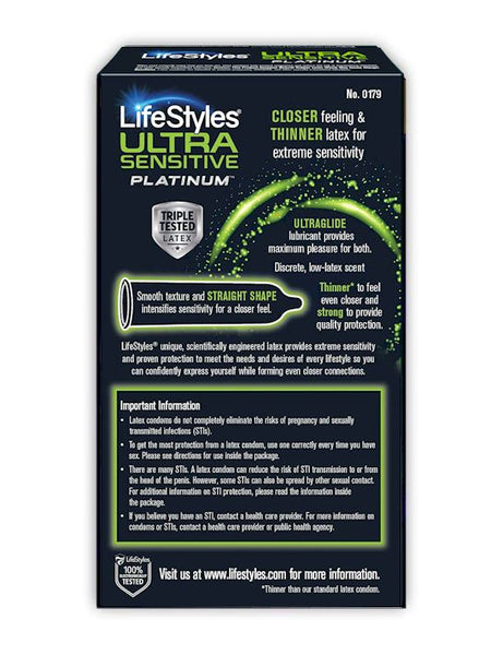 Lifestyles Platinum Condoms - NEW Ultra Sensitive Platinum