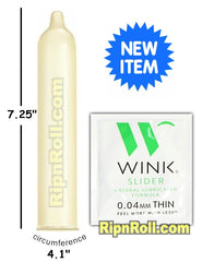 Wink Slider Condoms - Measurements
