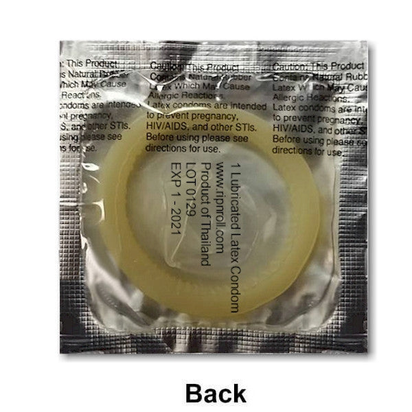 Bitmoji Condoms - back of condom