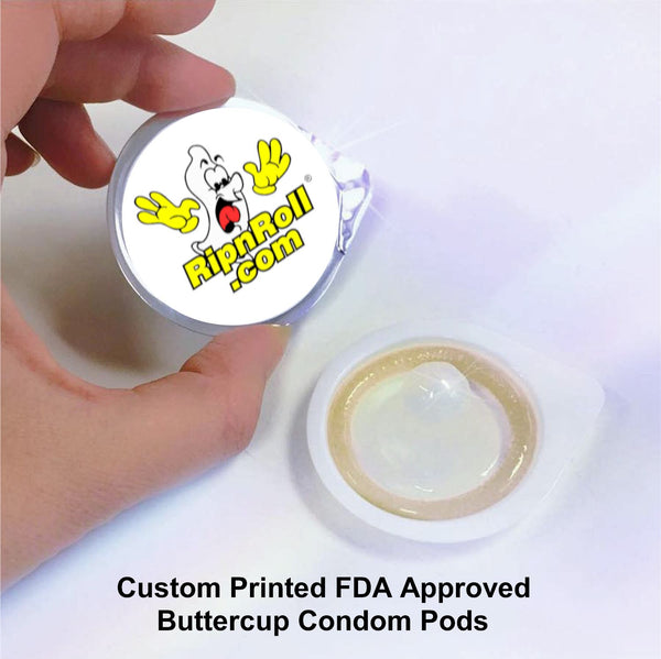 Custom Printed Buttercup Condom Pods Custom Printed FDA Approved 