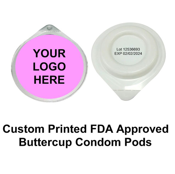 Custom Printed Buttercup Condom Pods 