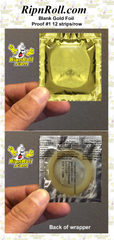 Gold Foil Blank Condoms in Strips of 12