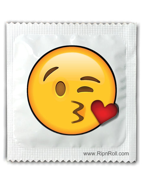 Kiss emoji condoms