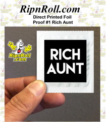 Printed White Foil with Full Color imprint - Rich Aunt
