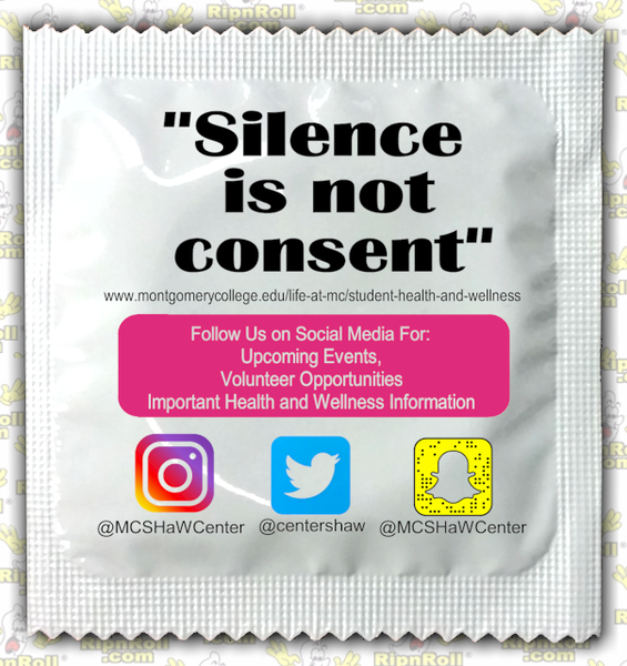 Printed White Foil with Full Color imprint - Silence is not consent