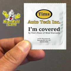 Tims Auto - Covered - Printed White Foil with Full Color imprint