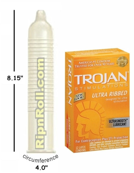 Trojan Ribbed Condoms - RipnRoll.com