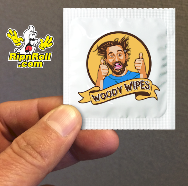 Printed White Foil with Full Color imprint - Woody Wipes